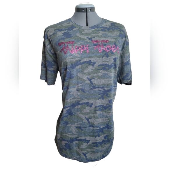 Tippy Toes Ballet Camo Cotton Short Sleeve Tee Size Large - Picture 1 of 4